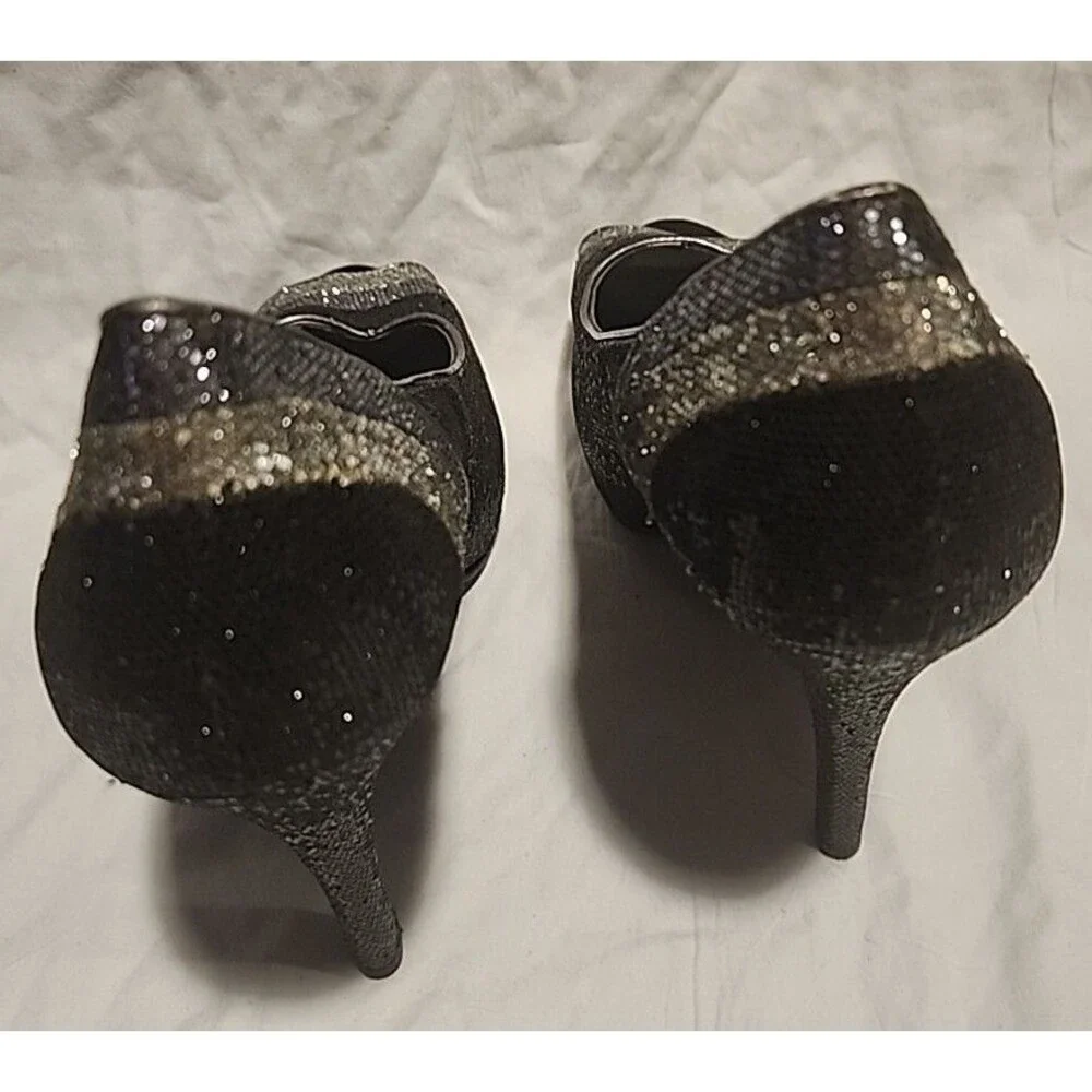 Worthington Multicolored Glitter Sequin 5in Peep Toe Stilettos Womens Shoes 10M